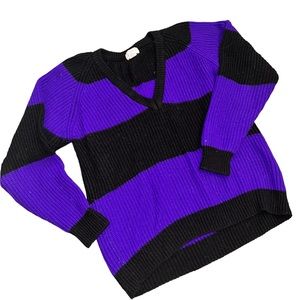 Vintage Blue Purple Black Knit Sweater Women’s Size Small Just Maggie Design!